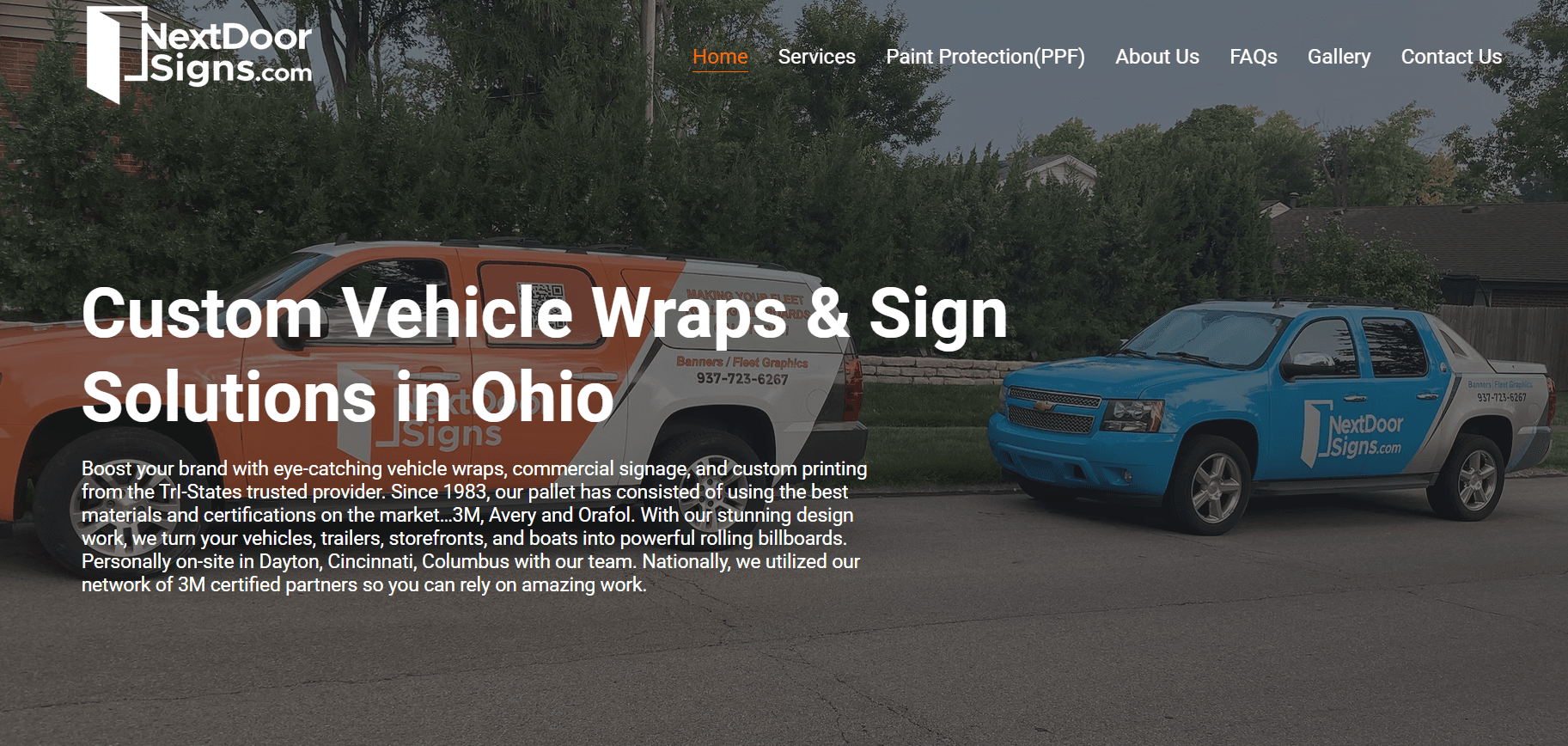 Nextdoorsings – professional  vehicle branding and painting business Wix Website